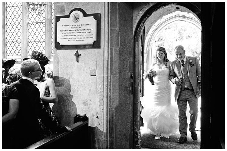 bride groom enter chapel