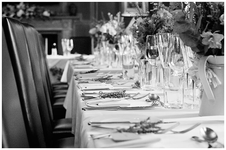 Old Bridge Hotel Huntingdon wedding table setting
