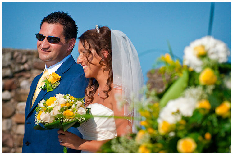 smiling bride groom during lake garda wedding ceremony