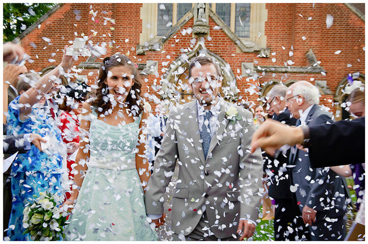 Michaelhouse wedding bride groom lost in confetti
