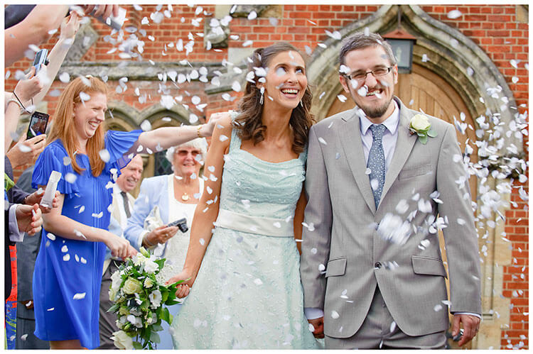 Michaelhouse wedding bride groom confetti smiling