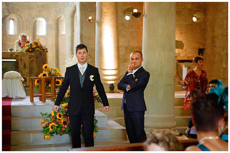 Fraternita di Romena wedding groom waiting