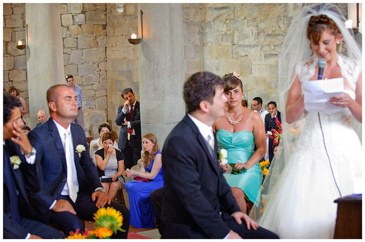 Fraternita di Romena wedding guests tears bride vows