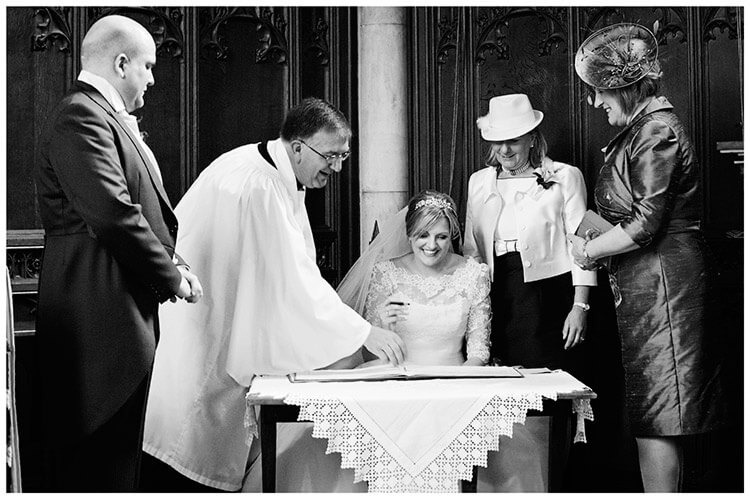 Woburn Church wedding signing register