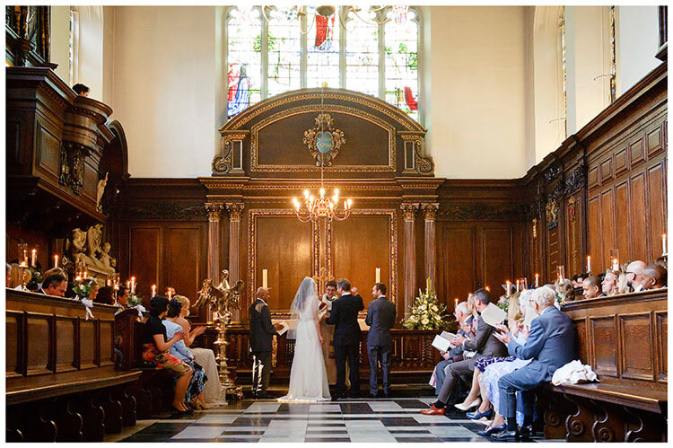 Christ’s College wedding ceremony in chapel