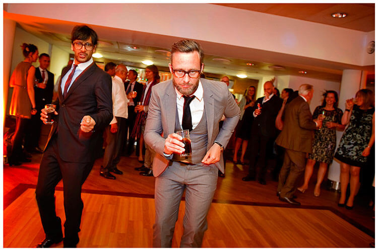 Christ’s College wedding guys on the dance floor strutting their stuff