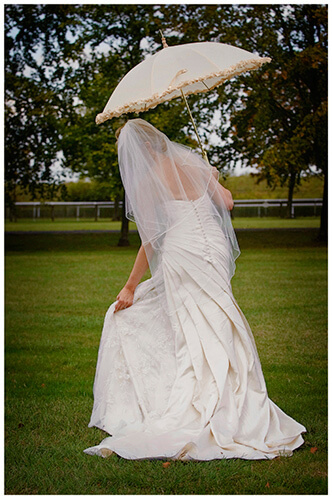 Wedding Photography at Tattersalls bride parasol