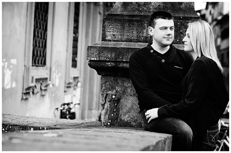 Pre-Wedding Photography in Florence couple share an intimate moment