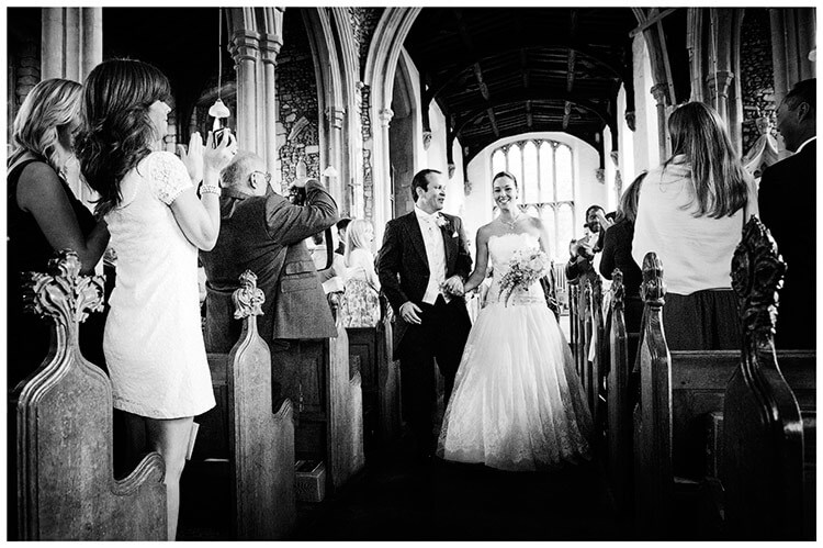 Buckden Church wedding bride groom walking down aisle