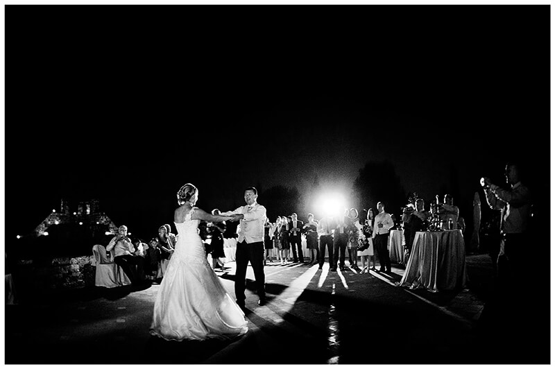 first dance outside under the night sky
