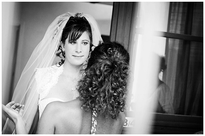 bride has final touches done to make-up