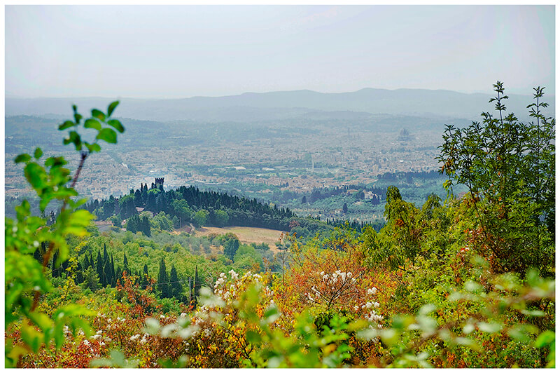 The view of Florence from Castel di Poggio Tuscany Wedding venue