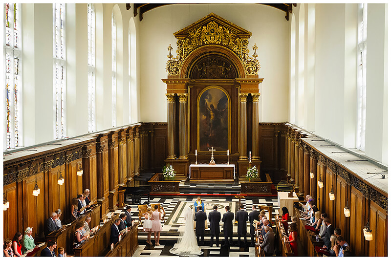 Wedding ceremony at Trinity College chapel