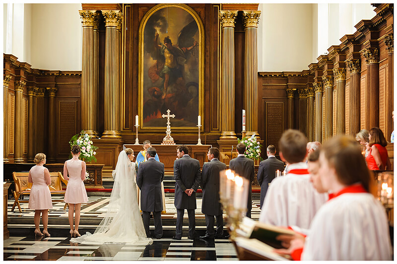 Trinity College choir watch wedding ceremony
