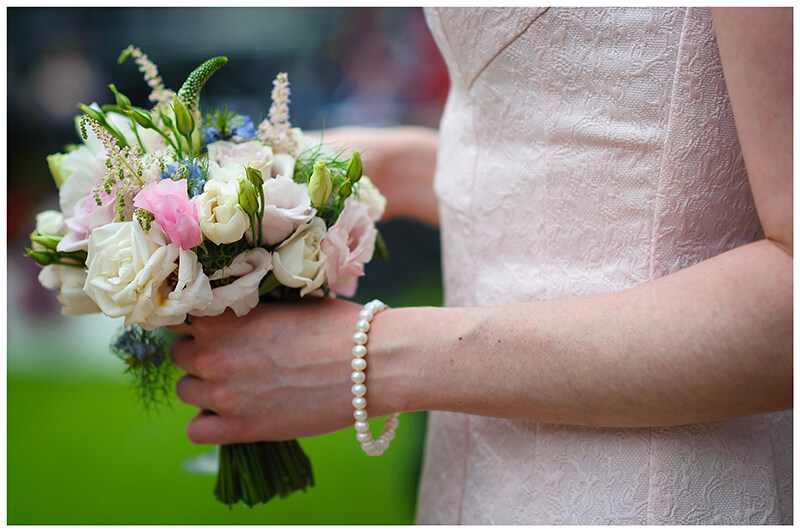 bridesmaids bouquet in her hand