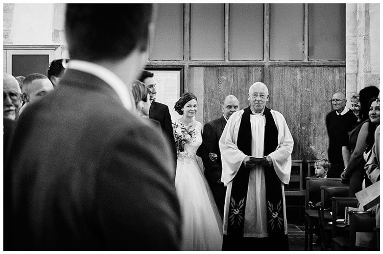 bride enters church and sees groom