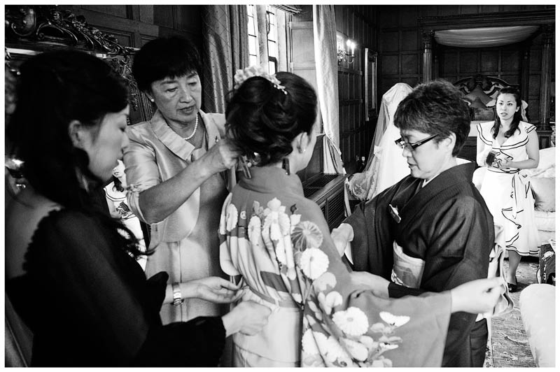 japanese bride and assistants