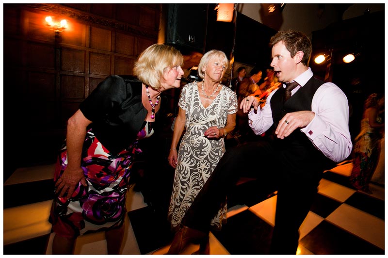 wedding guest performs a funny dance