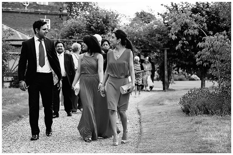 guests arriving for chippenham park wedding