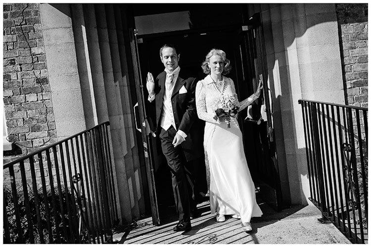 Cambridge Union wedding bride groom leaving registry office