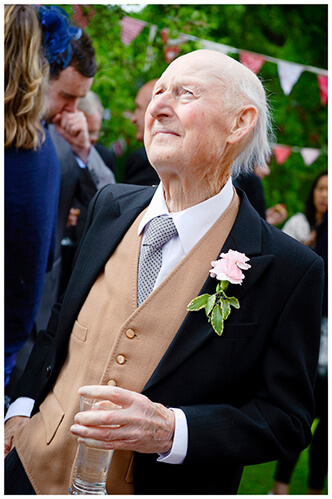 Leicestershire Kirby Muxloe wedding old gent holding glass