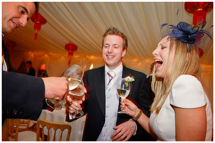Leicestershire Kirby Muxloe wedding sharing a drink