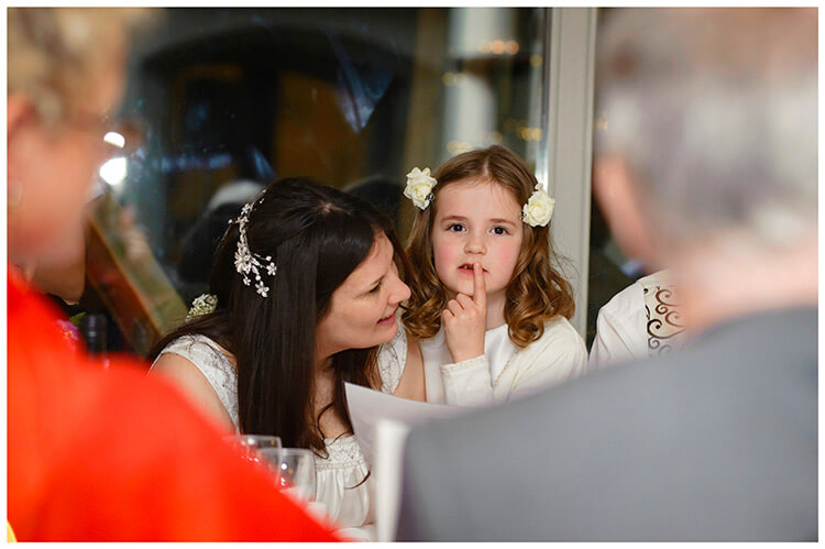 Quy Mill Hotel wedding photography thoughtful flowergirl