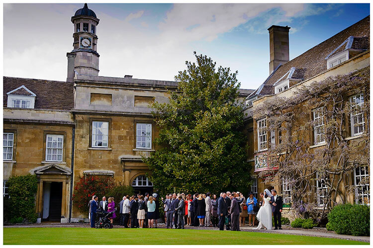 Christ’s College wedding outside chapel