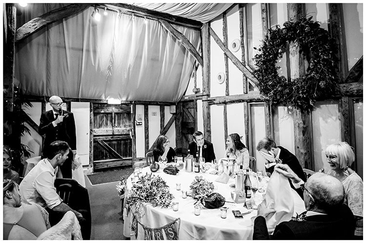 groom places head in hands during bestmans speech at South Farm premier barn wedding venue favourite wedding photography 2018